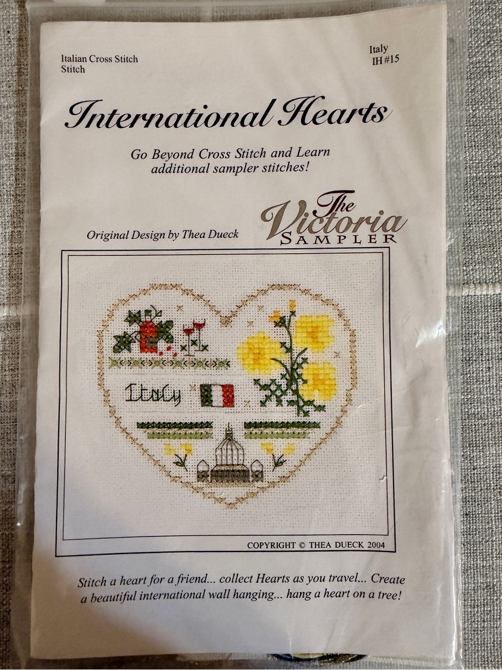 The Victoria Sampler International Hearts Italy Cross Stitch Pattern